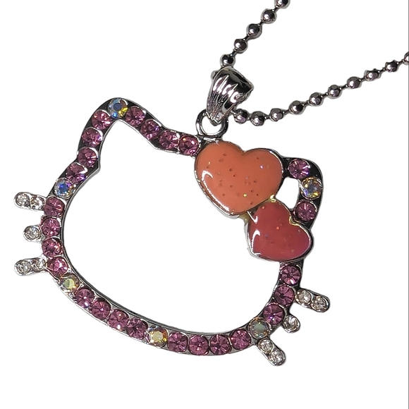 Hello Kitty sparkle necklace With Polkadot Cuff Bracelet nwt - Picture 2 of 5